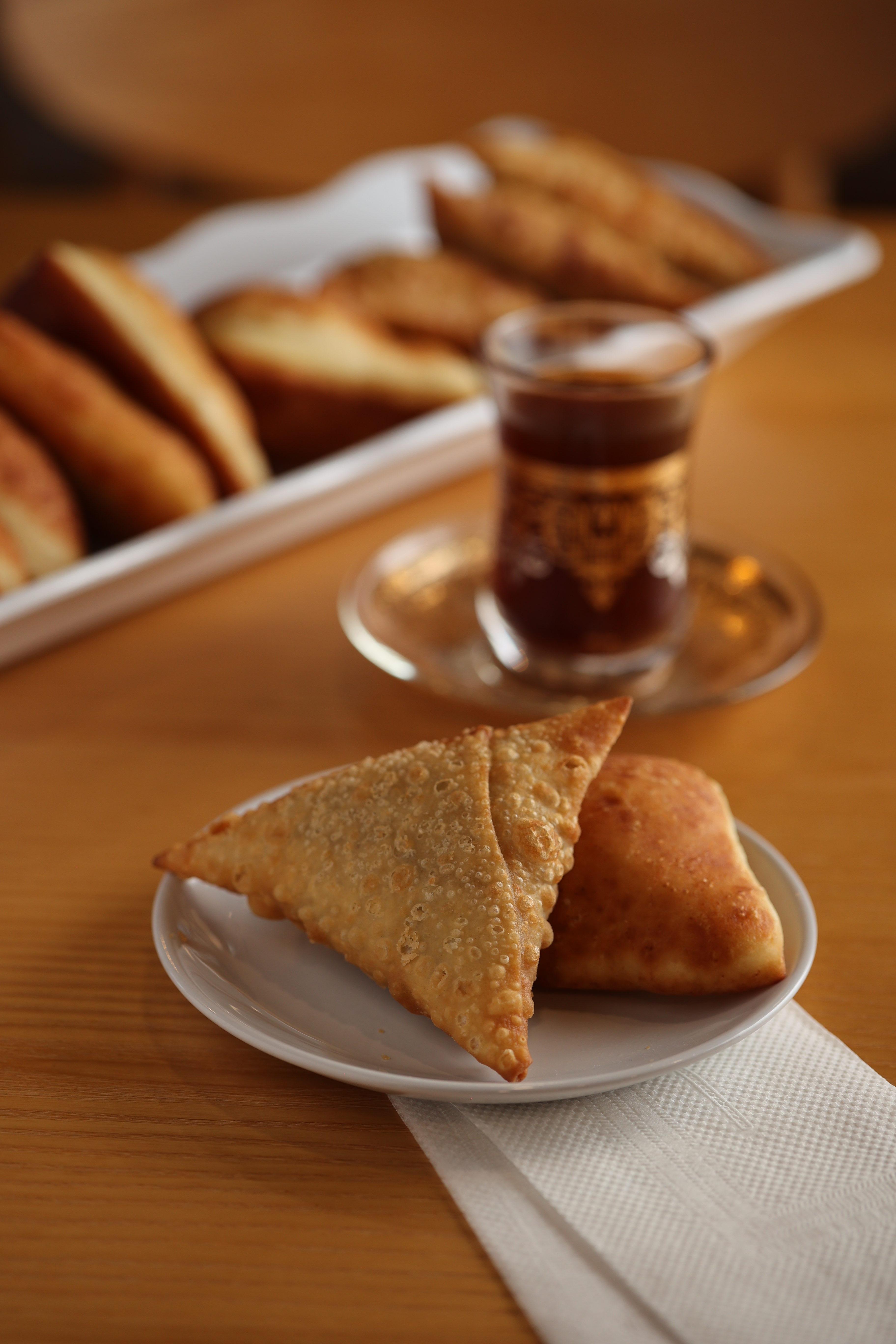 Traditional Somali spiced shaah tea service at Shaah & Sheeko in Renton